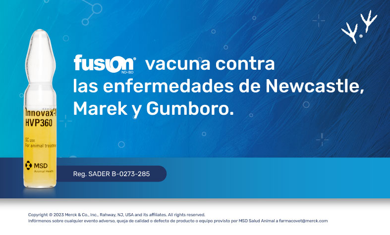 Fusion® ND-IBD, vacuna contra las enfermedades de Newcastle, Marek y Gumboro.